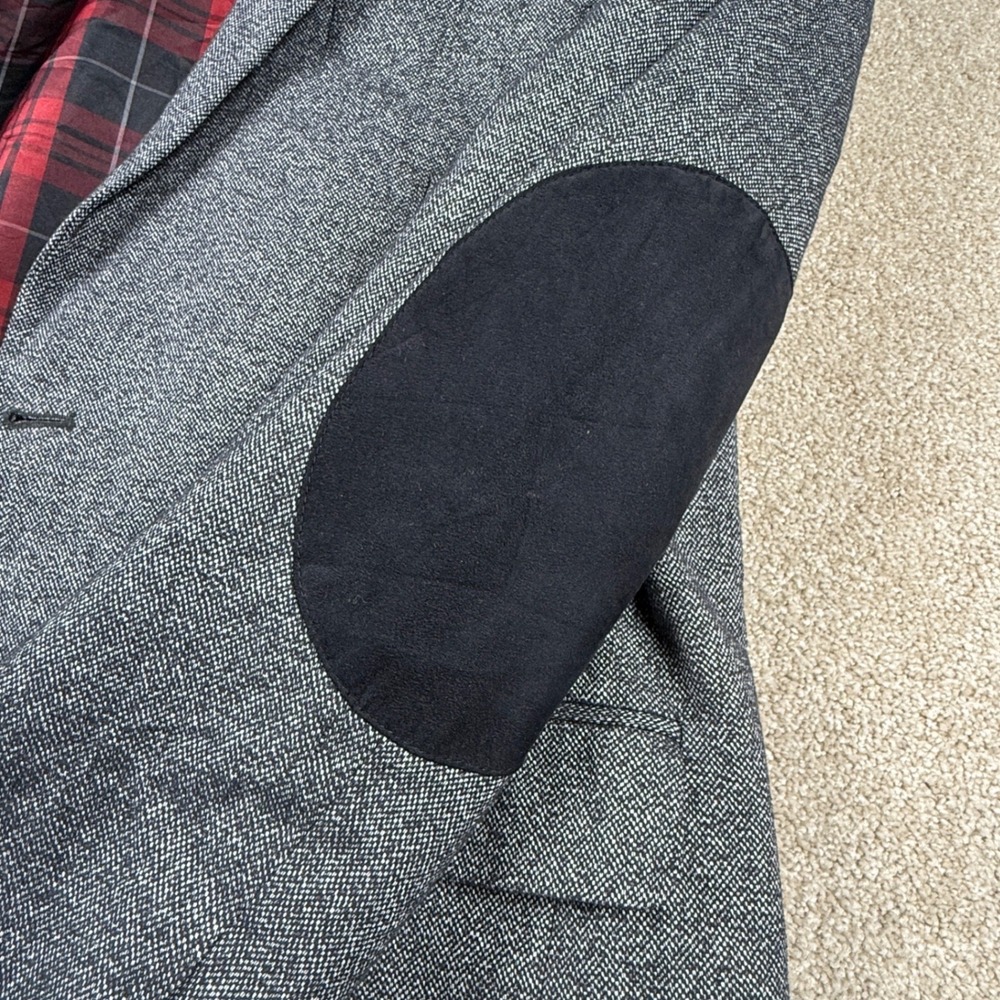 Bar III Men 40R Gray Sport Coat Blazer Carnaby Collection Slim Fit Elbow Patch - Picture 5 of 12